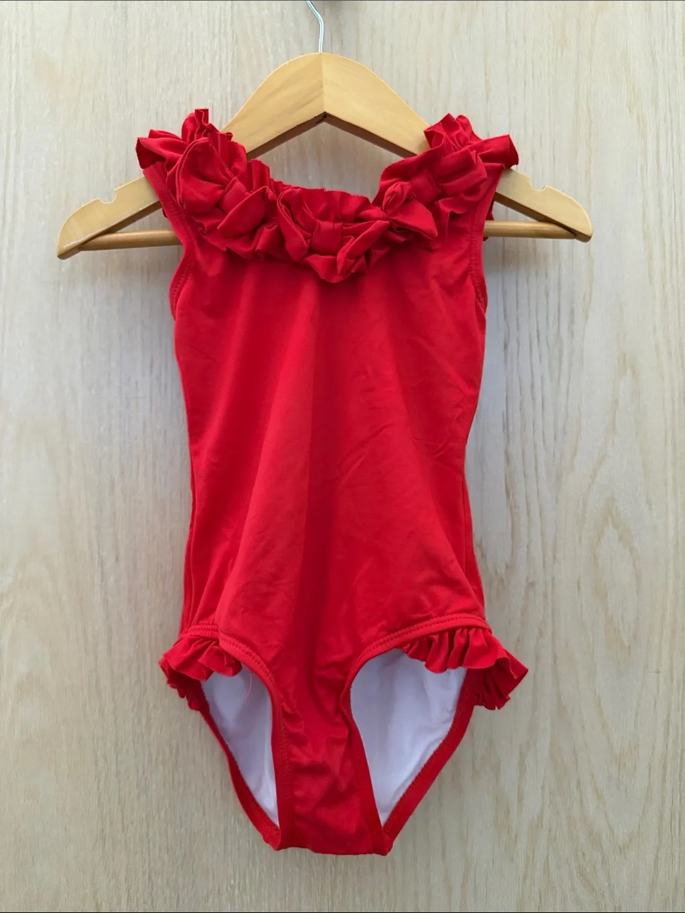 Janie and Jack Red Ruffle-Trim One-Piece Swimsuit